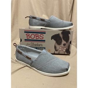 New Skechers Bobs Chill Luxe Fancy Me Women's Flats Gray Size 9